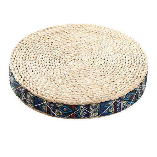 Tea Ceremony Handmade Straw Round Tatami Floor Cushion Seat - The Finishing Touch Decor, LLC