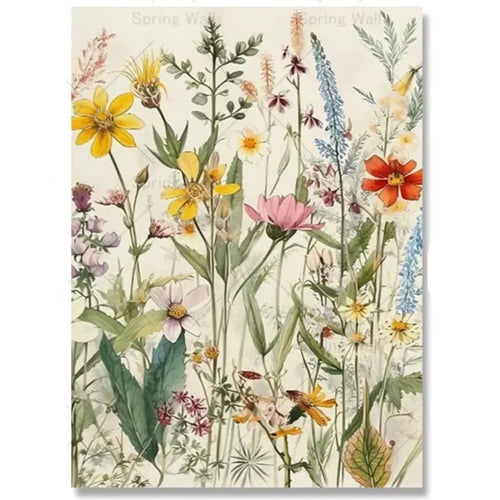 Watercolor Wildflower Painting Colorful Poster Floral Print Canvas - The Finishing Touch Decor, LLC