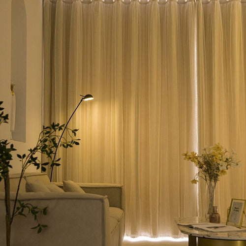 Elegant Heavy Cloth and Voile Long Blackout Drape Curtains - The Finishing Touch Decor, LLC