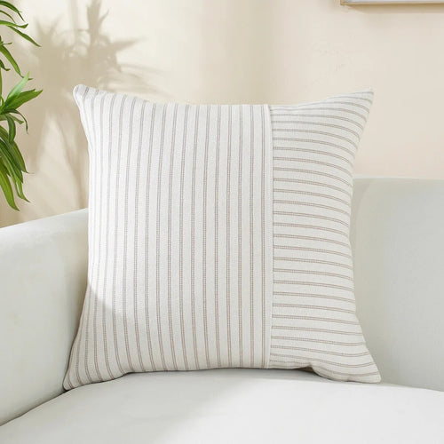 Thick Cotton Linen Pin-Striped Throw Pillow Covers - The Finishing Touch Decor, LLC