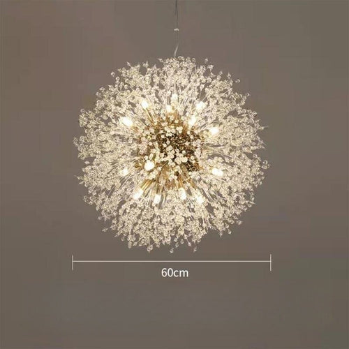 Spherical Dandelion Crystal Gold or Chrome Pendant LED Chandelier - The Finishing Touch Decor, LLC