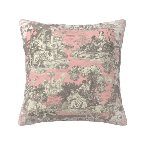 Vintage "Toile De Jouy" Romantic Print Throw Pillow Covers - The Finishing Touch Decor, LLC