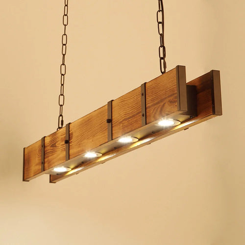 Rustic Wood Beam Farmhouse Vintage Chandelier Pendant Lamp - The Finishing Touch Decor, LLC