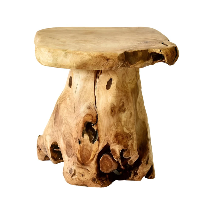 Natural Live Edge Cedar Wood Tree Stump Stool Side Table