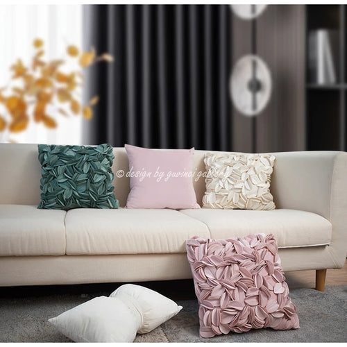 Spring Solid Color Romantic Flower Petals Throw Pillow Covers - 45x45cm - The Finishing Touch Decor, LLC