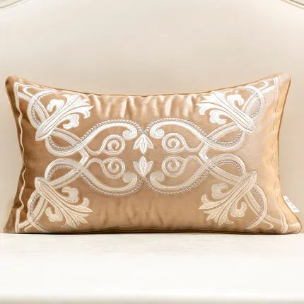 Burnt Orange Ivory Design Throw Pillow Cover - 30x50cm - The Finishing Touch Decor, LLC