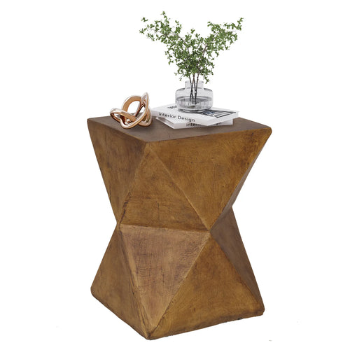 Indoor/Outdoor Brown Concrete Side Table or Stool - The Finishing Touch Decor, LLC