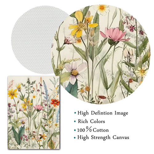 Watercolor Wildflower Painting Colorful Poster Floral Print Canvas - The Finishing Touch Decor, LLC