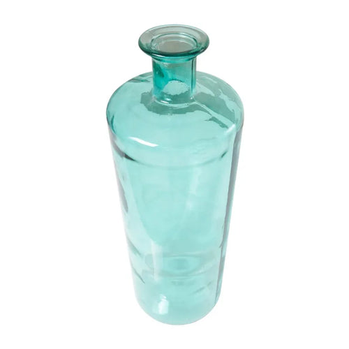 Spanish Teal Blue 30" Huge Glass Bottle Vase - The Finishing Touch Decor, LLC