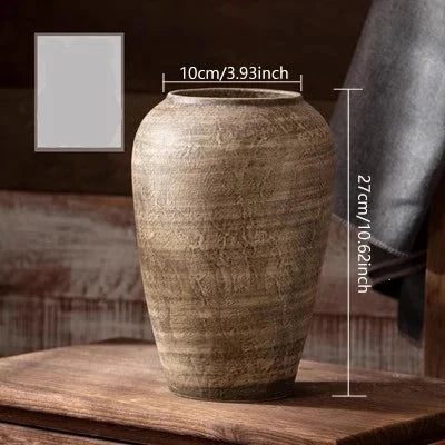 Distressed Beige Stone Ceramic Wabi Sabi Style Vases - The Finishing Touch Decor, LLC