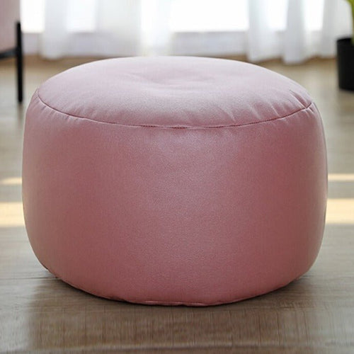 Faux Leather Small Round Foot Stool Pouf - Color Variety - The Finishing Touch Decor, LLC