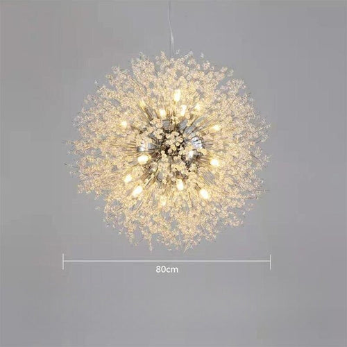 Spherical Dandelion Crystal Gold or Chrome Pendant LED Chandelier - The Finishing Touch Decor, LLC