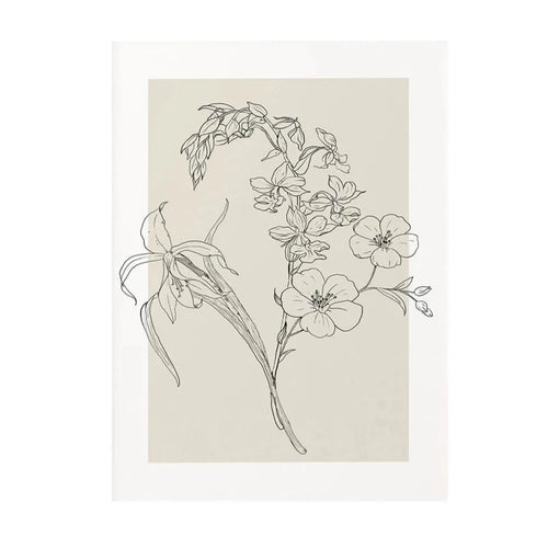 Nordic Flower Sketch Outline Canvas Wall Art Print - The Finishing Touch Decor, LLC