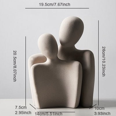 Nestled "Abstract Embrace" Modern Ceramic Figurines - The Finishing Touch Decor, LLC