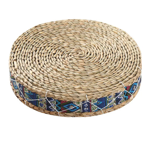 Tea Ceremony Handmade Straw Round Tatami Floor Cushion Seat - The Finishing Touch Decor, LLC