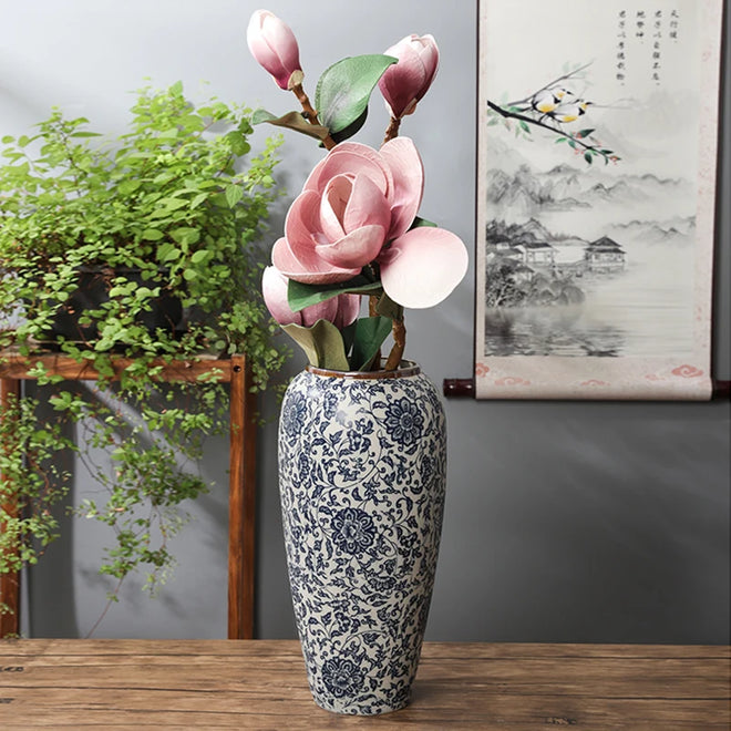 Jingdezhen Ceramic Porcelain Blue and White Vases - The Finishing Touch Decor, LLC