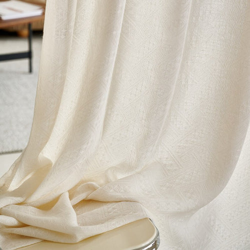 Light Luxury Bohemian Pattern Cream Linen Wabi-sabi Window Curtains - The Finishing Touch Decor, LLC