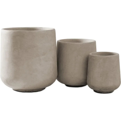 Outdoor/Indoor Set of 3 Concrete Flowerpot Planters - The Finishing Touch Decor, LLC