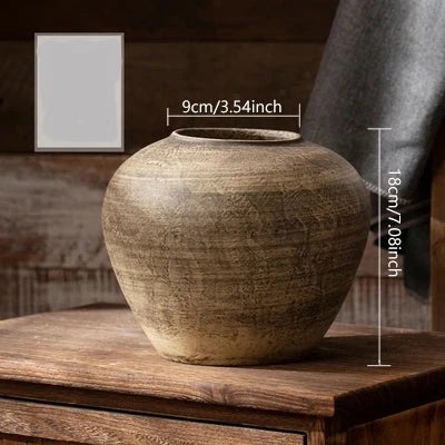 Distressed Beige Stone Ceramic Wabi Sabi Style Vases - The Finishing Touch Decor, LLC