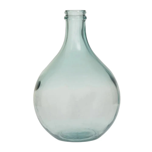 Spanish Recycled Coastal Aquamarine Blue Glass Bulb Vase - 17" - The Finishing Touch Decor, LLC