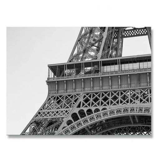 Paris Eiffel Tower & Louvre Architectural Black and White Canvas Painting Art Prints - The Finishing Touch Decor, LLC