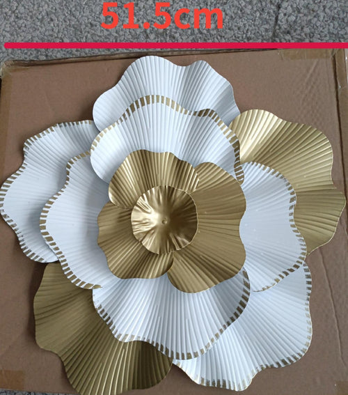 Intricate White & Gold Metal Flower 3D Wall Art - The Finishing Touch Decor, LLC