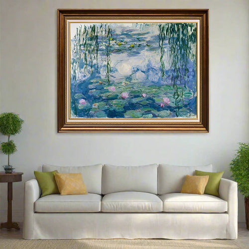 Hand-Painted Oil Painting Landscape Oscar-Claude Monet Impression Water Lilies Lotus Pond Copy Famous Paintings Room Home Decor