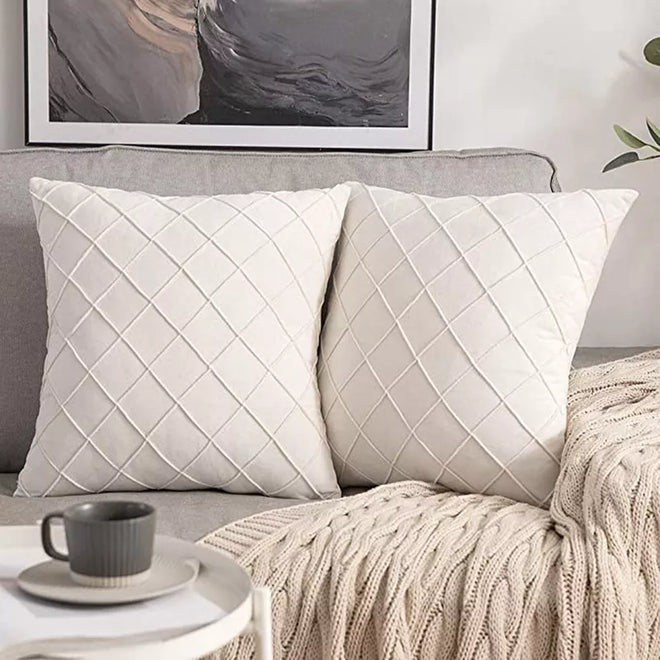 Soft Plaid Velvet Throw Pillow Cushion Covers - The Finishing Touch Decor, LLC