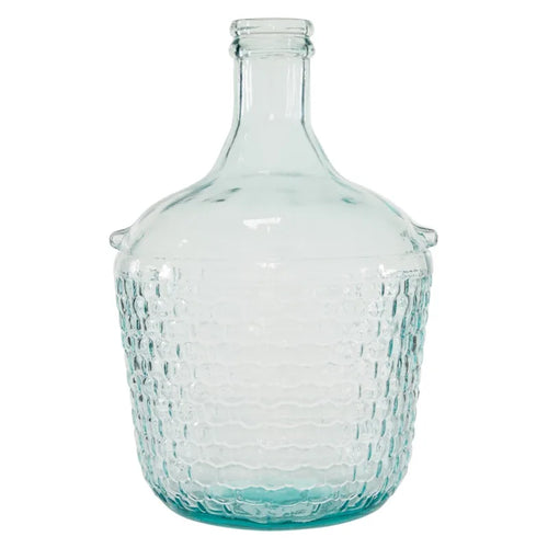 Textured Spanish Teal Blue Recycled Glass Eco-Friendly Vase - The Finishing Touch Decor, LLC