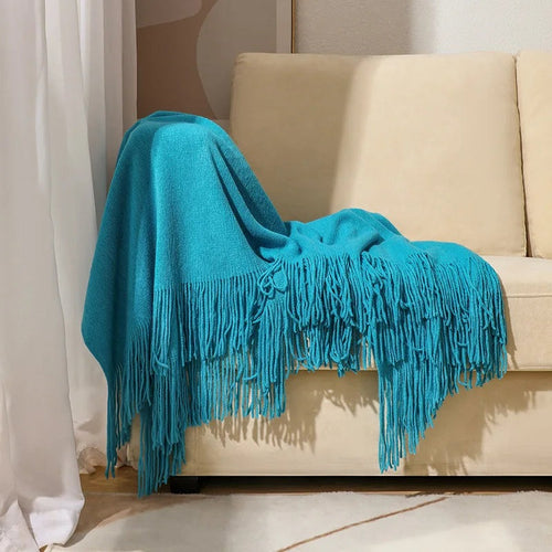 Faux-Cashmere Lightweight Fringed Throw Blanket - The Finishing Touch Decor, LLC