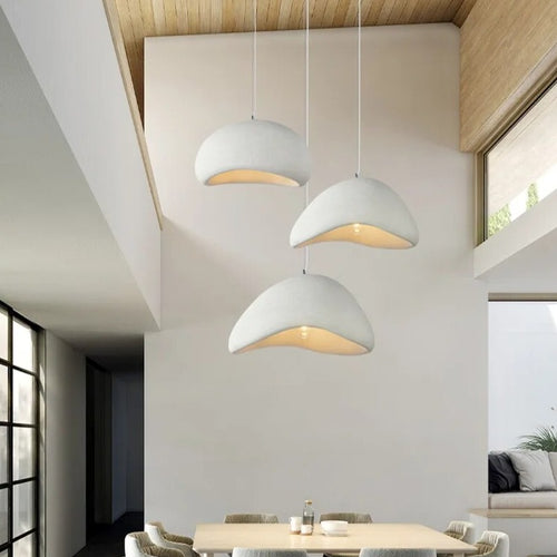 Wabi Sabi White Hanging Dome Pendant Chandelier - The Finishing Touch Decor, LLC