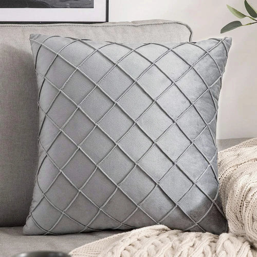 Soft Plaid Velvet Throw Pillow Cushion Covers - The Finishing Touch Decor, LLC