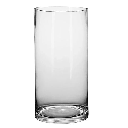 Clear Glass Minimalist Wide Mouth Pillar Vases - The Finishing Touch Decor, LLC