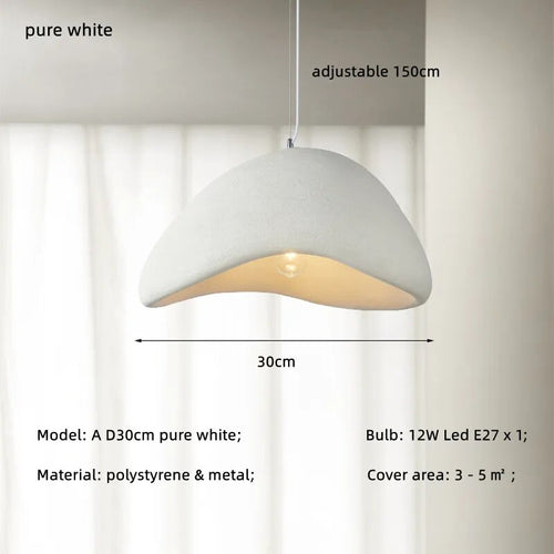 Wabi Sabi White Hanging Dome Pendant Chandelier - The Finishing Touch Decor, LLC