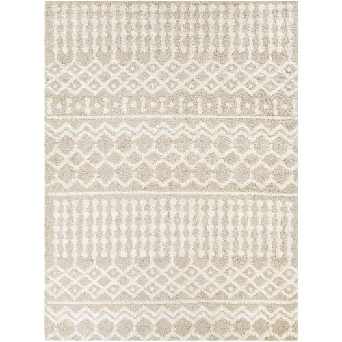 Plush Beige Moroccan Shag Area Rug 7 x 10 ft - The Finishing Touch Decor, LLC