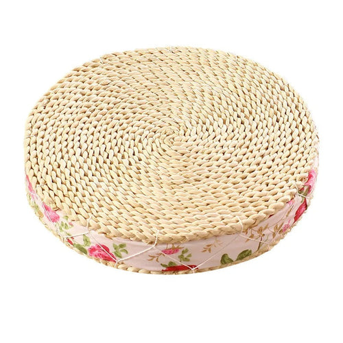 Tea Ceremony Handmade Straw Round Tatami Floor Cushion Seat - The Finishing Touch Decor, LLC