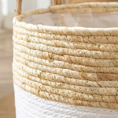 Natural Wicker Straw Hand-Woven Bamboo Decorative Storage Basket Planters - The Finishing Touch Decor, LLC