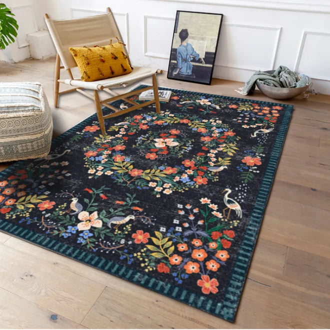 Garden Floral Print Soft Boho Large Carpet Area Rug - The Finishing Touch Decor, LLC