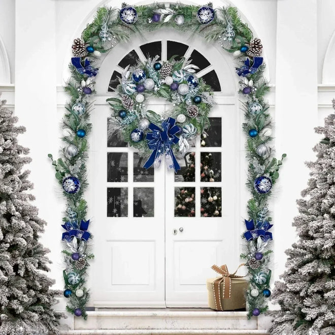 Christmas Wreath Decoration, 30 Inch Front Door with Light Dining Table Centerpiece Holiday Decoration, Christmas Wreath