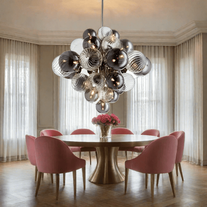 Glass Bubble Ball Post-Modern Iron Pendant Chandelier - The Finishing Touch Decor, LLC