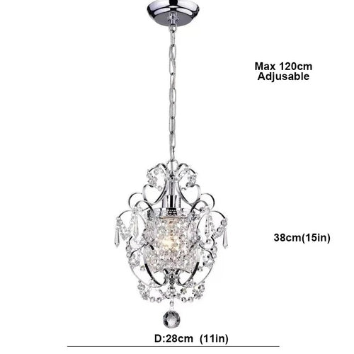 Chrome Mini Crystal Pendant Chandelier Pendant Light - The Finishing Touch Decor, LLC