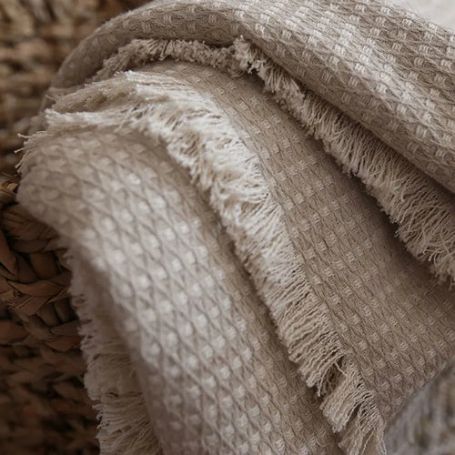 Breathable Waffle Knit Soft Linen Cotton Blanket - The Finishing Touch Decor, LLC