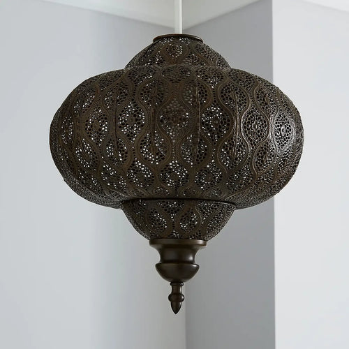 Iron Moroccan Mandela Pattern Pendant Shade Light - The Finishing Touch Decor, LLC