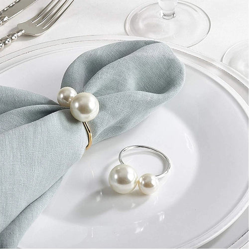 Highlighted Huge Pearl U-Shaped Napkin Holders Rings - 6PCS - The Finishing Touch Decor, LLC