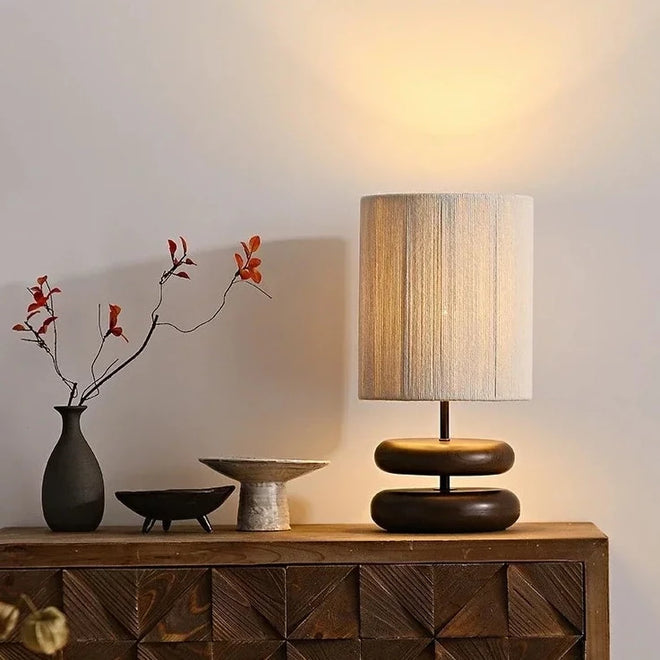 Japanese Style Modern Wood Table Lamp - The Finishing Touch Decor, LLC