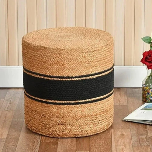 Jute Handmade Natural Braided Ottoman Pouf - The Finishing Touch Decor, LLC