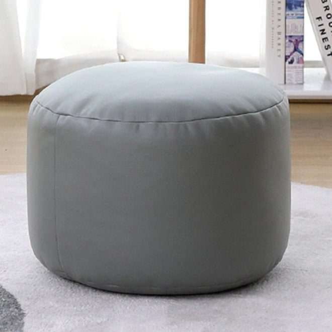 Faux Leather Small Round Foot Stool Pouf - Color Variety - The Finishing Touch Decor, LLC