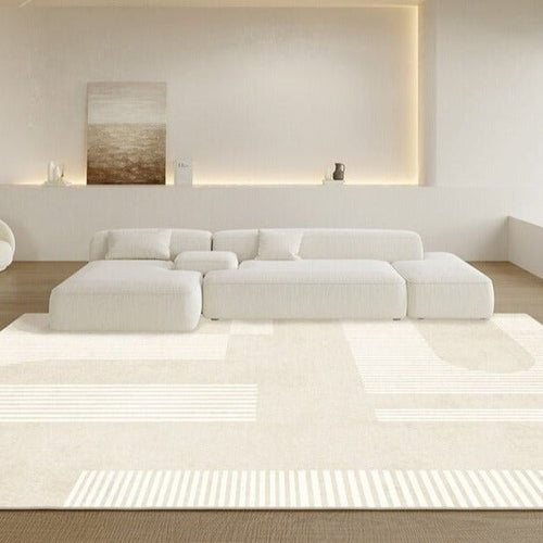 Beautiful Japandi Minimalist Neutral Area Rug - The Finishing Touch Decor, LLC