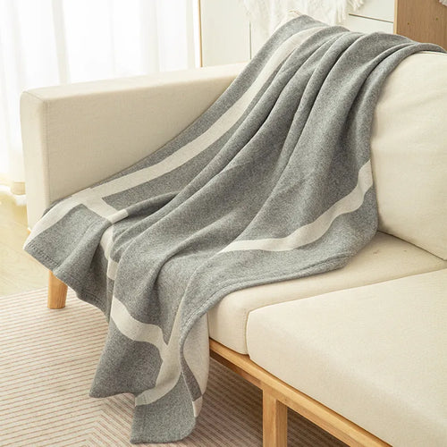 Mongolian 100% Wool Sophisticated Striped Pattern Throw Blanket - The Finishing Touch Decor, LLC