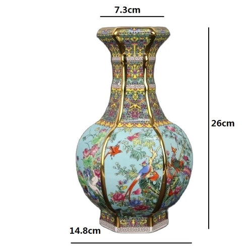 Royal Chinese Porcelain Decorative Flower Jingdezhen Vase - 26cm - The Finishing Touch Decor, LLC